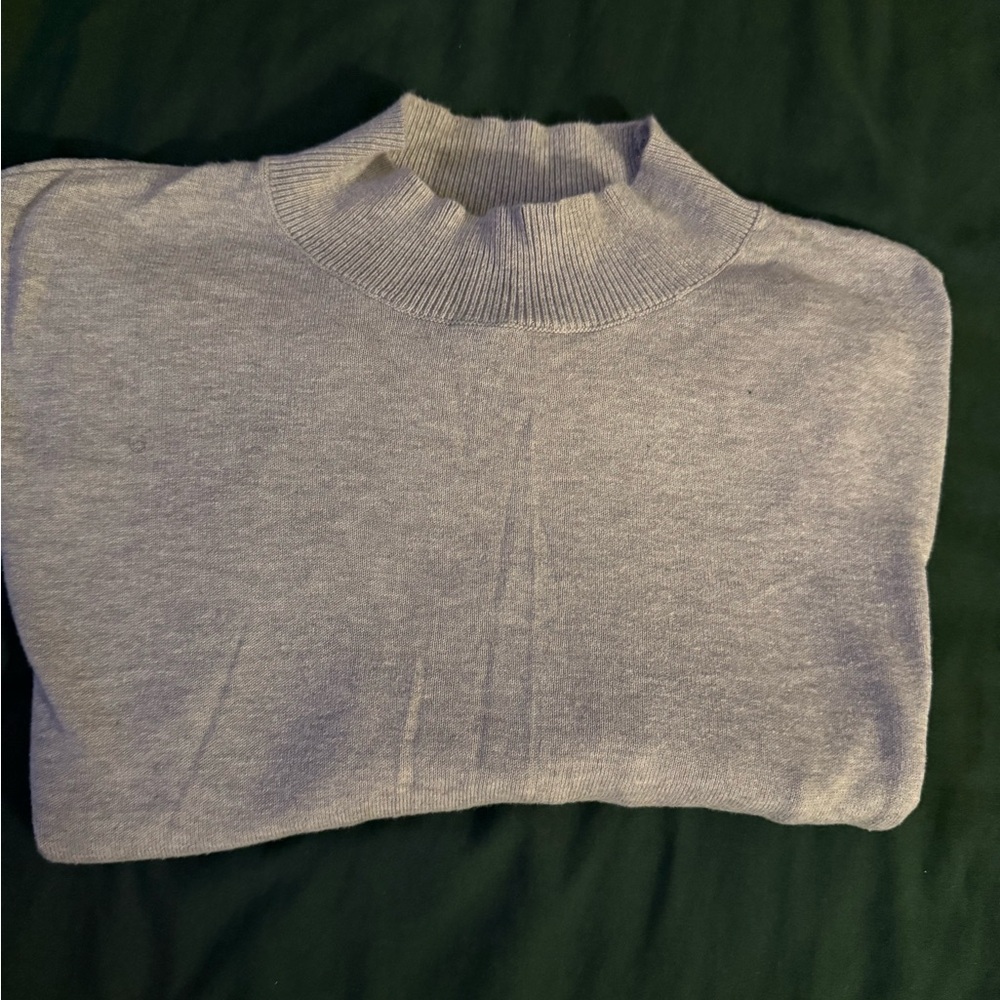ASOS Men Gray Turtleneck Sweater Short Sleeve